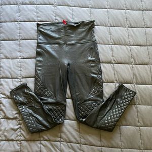 Spanx Quilted Faux Leather Leggings